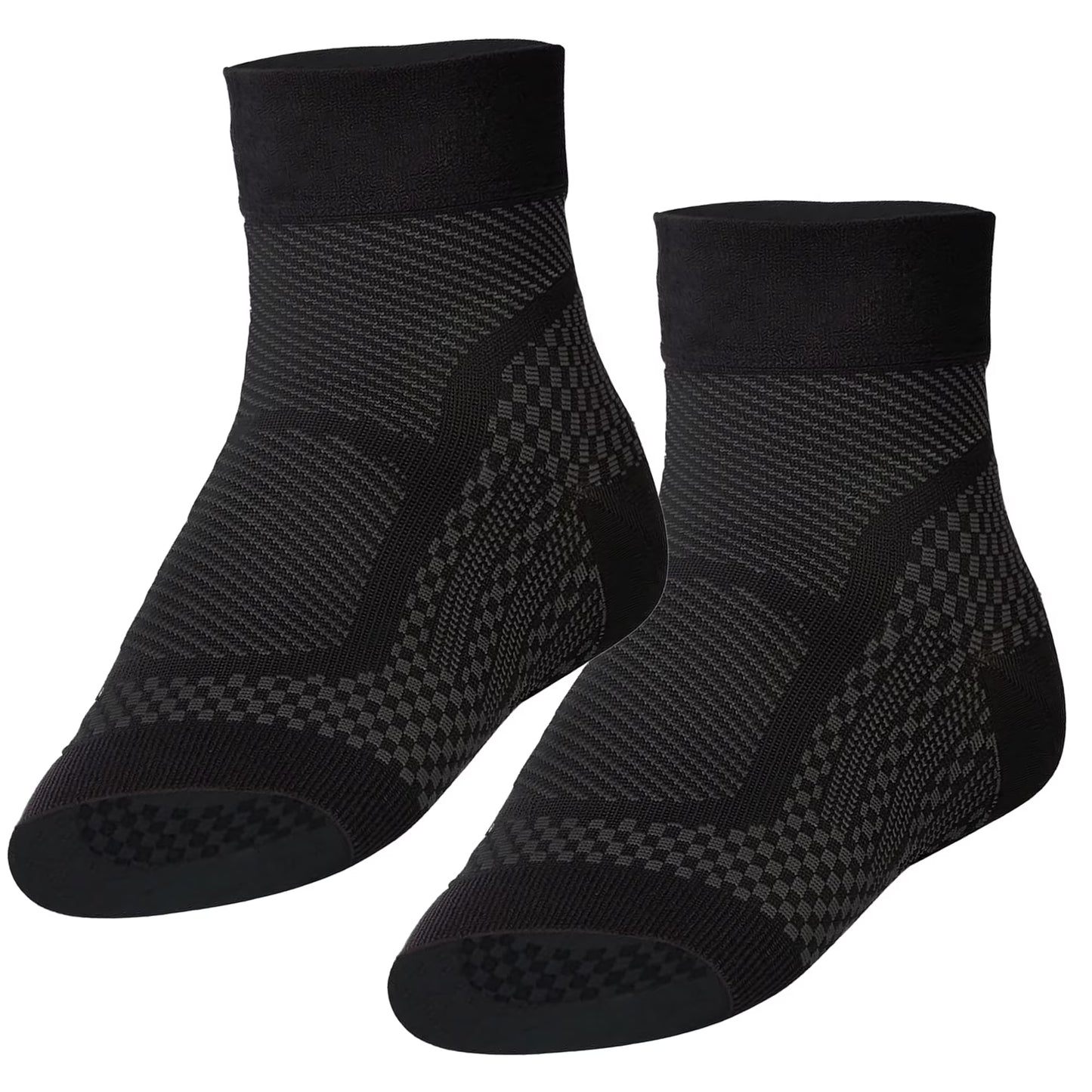 Set 2 Glezniere Compresive MONDESA®, Glezniera Elastica, Suport Glezna si Bolta Plantara, Orteza Fasceita Plantara, Sport, Recuperare Medicala, Edeme, Material Respirabil, Premium, Negru