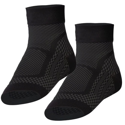Set 2 Glezniere Compresive MONDESA®, Glezniera Elastica, Suport Glezna si Bolta Plantara, Orteza Fasceita Plantara, Sport, Recuperare Medicala, Edeme, Material Respirabil, Premium, Negru