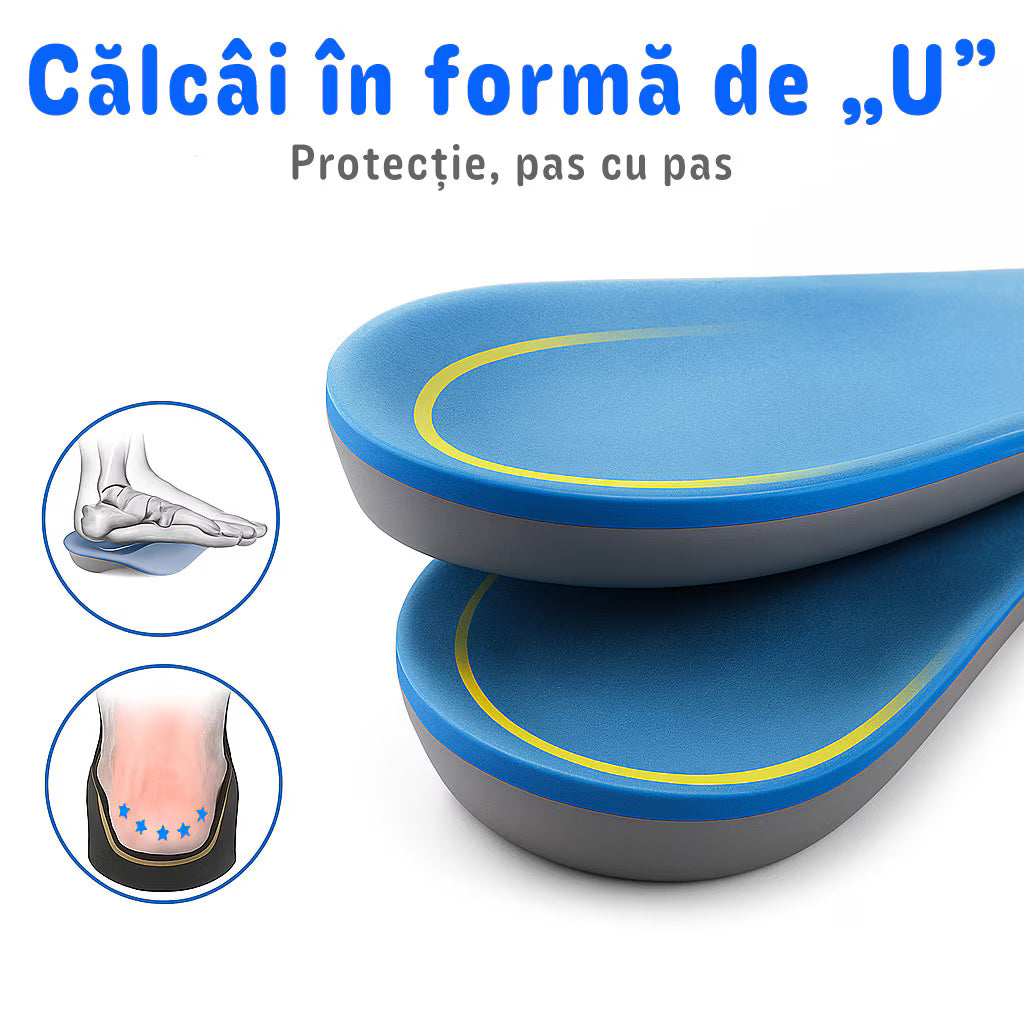 Set 2 Branturi Ortopedice MONDESA®, Suport Calcai si Talpa, Ajuta la Platfus, Pinteni si Picioare Obosite, Amortizare si Absorbtie, Confort Zilnic, Marime Ajustabila, Unisex
