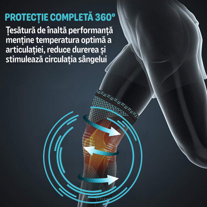 Genunchiera elastica profesionala MONDESA®, Sustinere Ortopedica si Protectie Medicala pentru Articulatii, Menisc si Rotula, Amelioreaza Durerile de Genunchi, Unisex