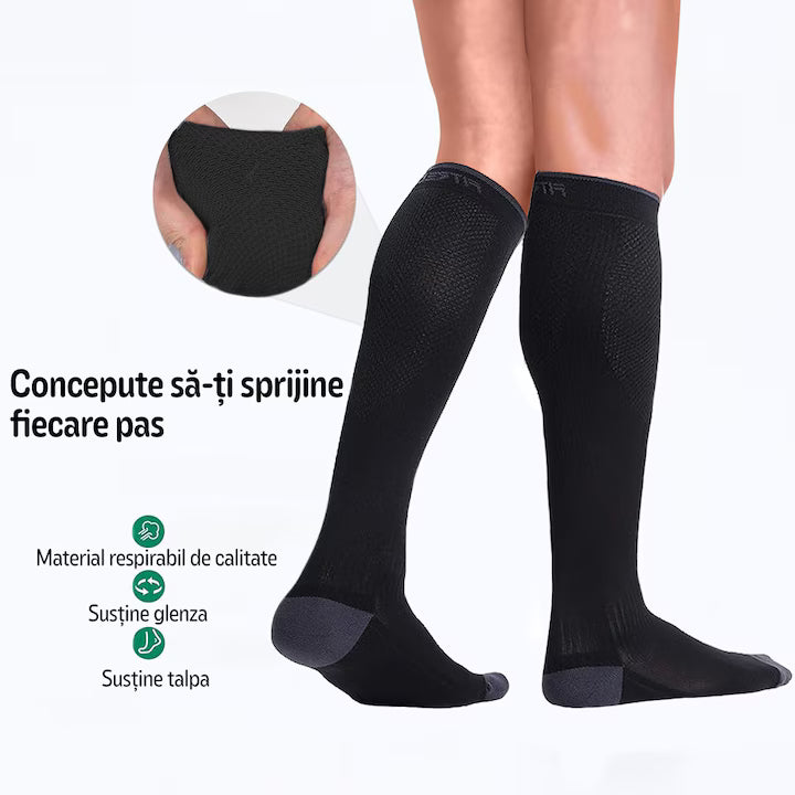 Ciorapi Compresivi Medicali MONDESA® 15–20 mmHg - Set 3 Perechi, Negru