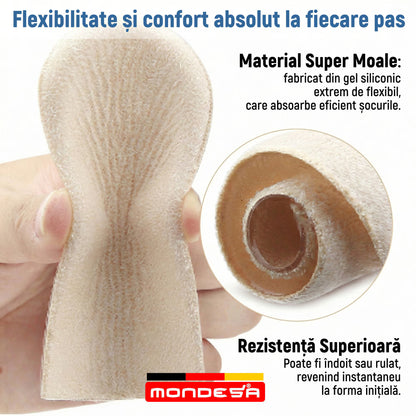 Set 2 Branturi Ortopedice Inaltatoare MONDESA®, Talonete Ortopedice cu Gel pentru Picioare Obosite, Platfus si Pinteni calcaneeni, Suport Plantar si Calcai, Inaltime Ajustabila 0.5-1.5cm, Marime ajustabila