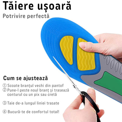Set 2 Branturi Ortopedice MONDESA®, Suport Calcai si Talpa, Ajuta la Platfus, Pinteni si Picioare Obosite, Amortizare si Absorbtie, Confort Zilnic, Marime Ajustabila, Unisex