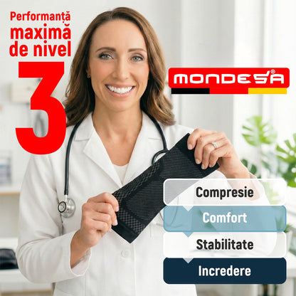 Set 2 Glezniere Compresive MONDESA®, Glezniera Elastica, Suport Glezna si Bolta Plantara, Orteza Fasceita Plantara, Sport, Recuperare Medicala, Edeme, Material Respirabil, Premium, Negru