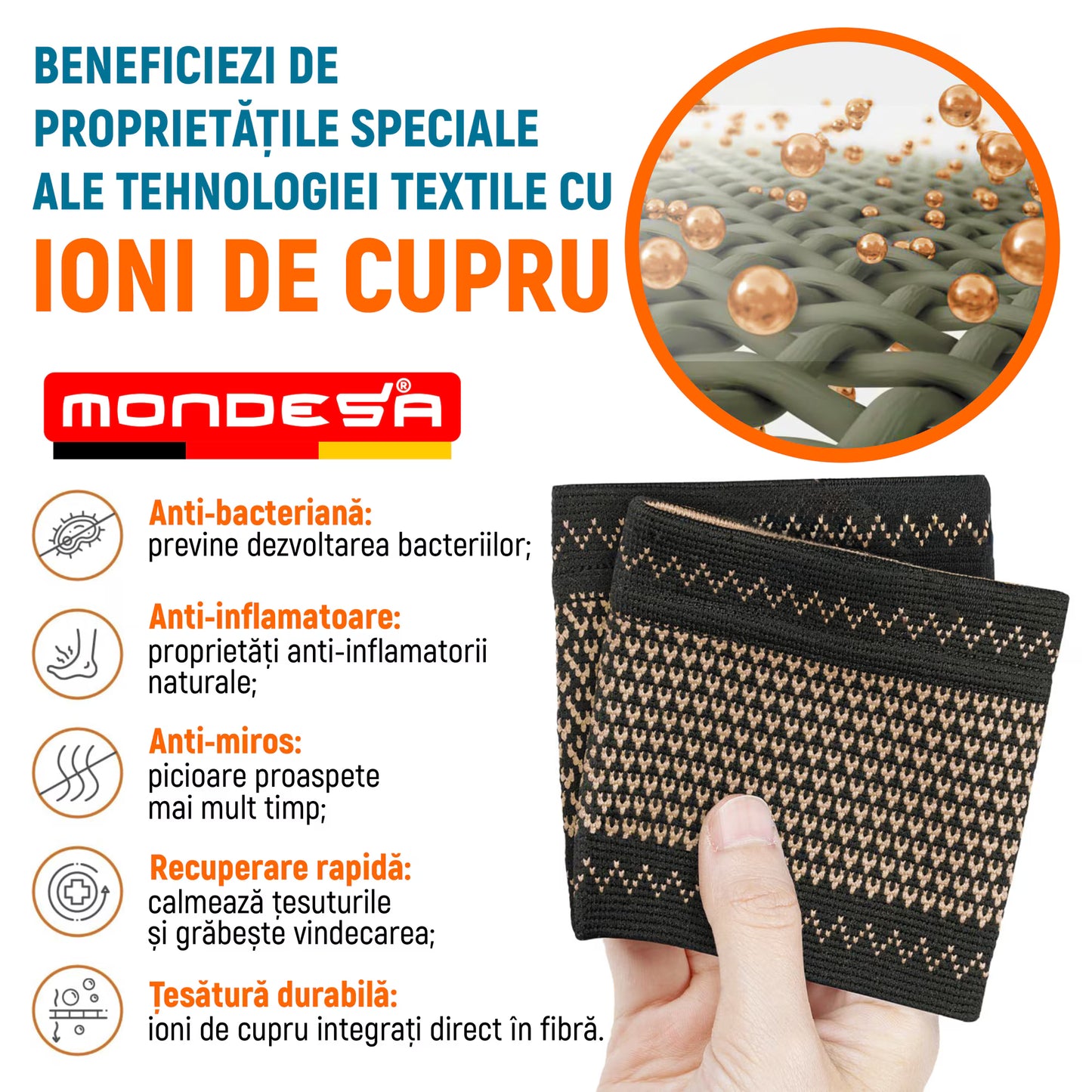 Set 2 Talonete Ortopedice si Compresive MONDESA®, Sustinere Bolta Plantara si Arcada, Suport Elastic pentru Fasceita Plantara, Platfus, Dureri de Calcaie, Marime Universala, Unisex, Negru/Auriu