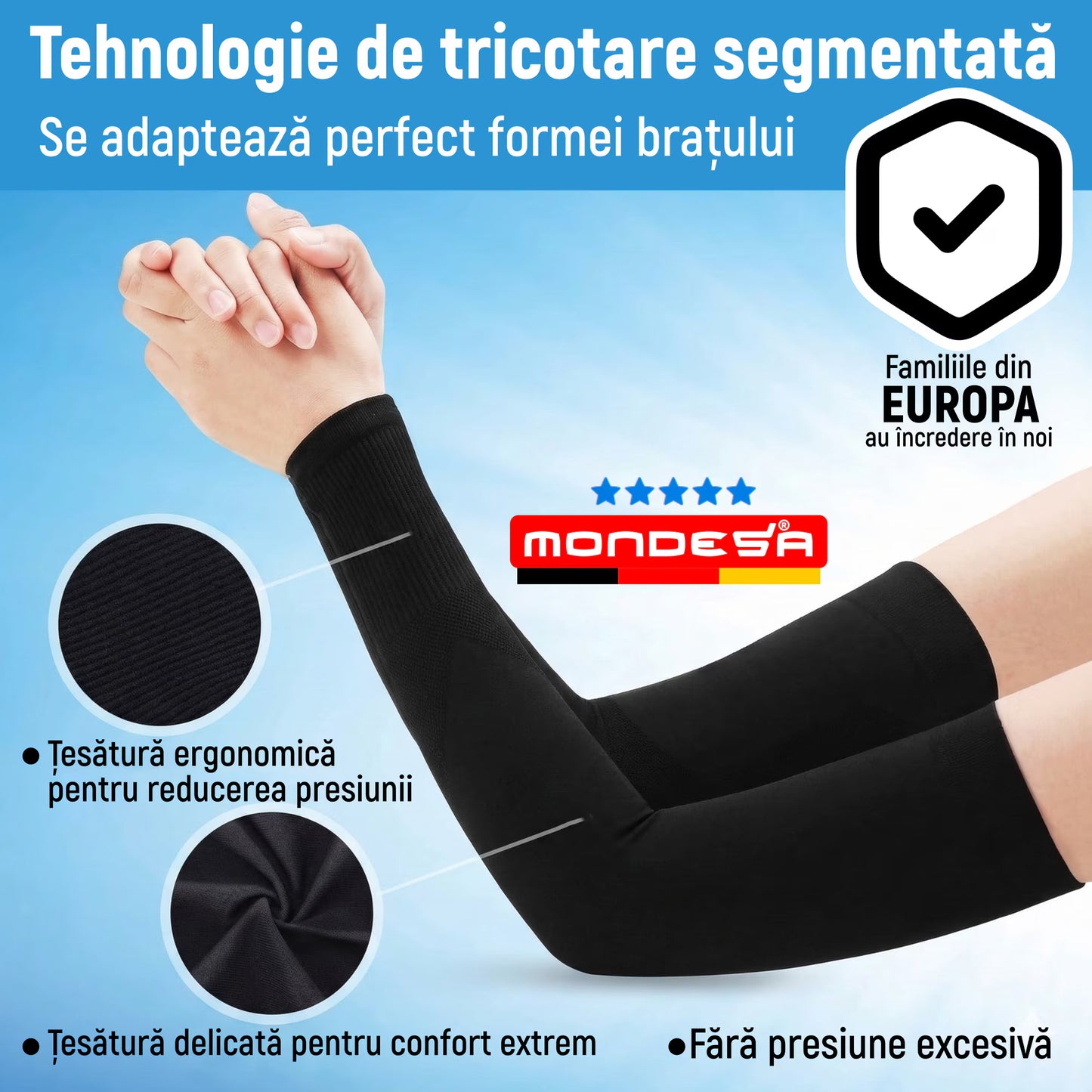 Set 3 Perechi Maneci MONDESA®, Protectie Brat si Mana, Protectie UV, Acoperire Tatuaje, Maneci Sport pentru Alergare, Ciclism, Baschet, Pescuit, Marime Universala, Unisex, 6 Bucati, Alb/Negru/Gri