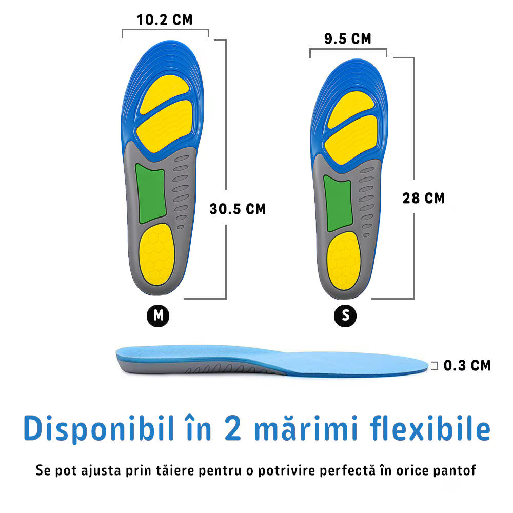 Set 2 Branturi Ortopedice MONDESA®, Suport Calcai si Talpa, Ajuta la Platfus, Pinteni si Picioare Obosite, Amortizare si Absorbtie, Confort Zilnic, Marime Ajustabila, Unisex