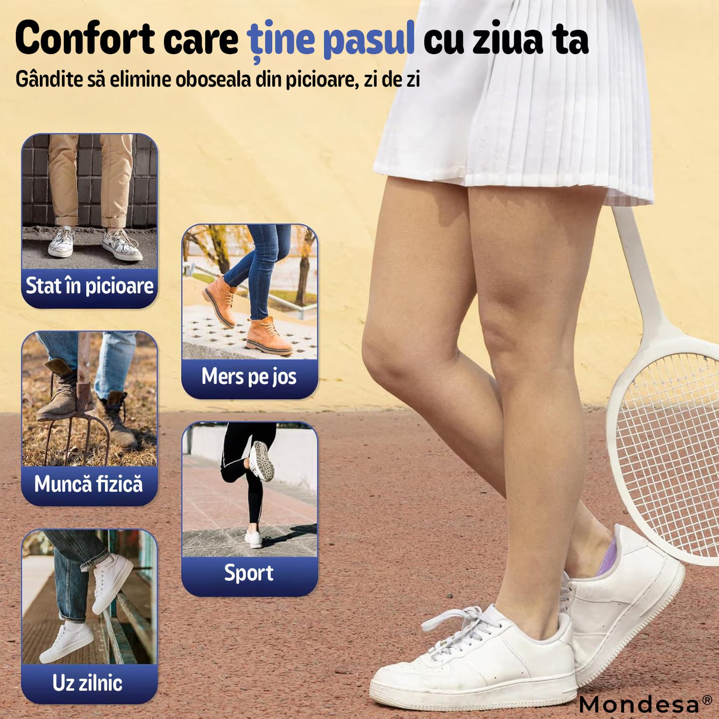 Set 2 Branturi Ortopedice MONDESA®, Suport Plantar si Calcai, Suport pentru Picioare Obosite, Platfus si Pinteni calcaneeni, Amortizare Socuri, Absorbtie transpiratie, Marime ajustabila, Unisex