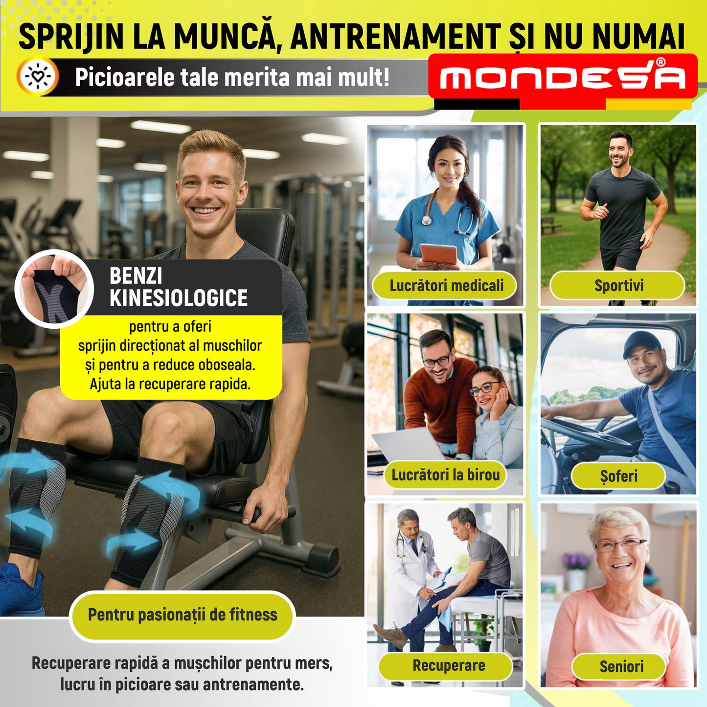 Set 2 Jambiere Compresive MONDESA®, Protectie Gambe Sport, Alergare, Fotbal, Ciclism, Recuperare Medicala, Varice, Edeme, Suport Muscular, Material Respirabil, Unisex, Negru/Gri, Premium