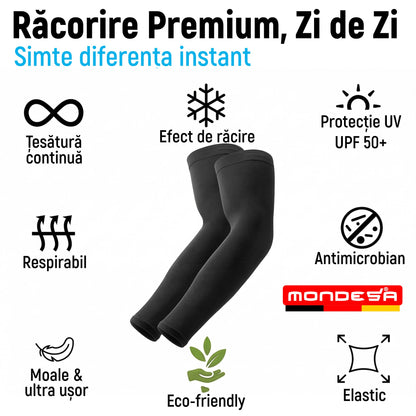Set 3 Perechi Maneci MONDESA®, Protectie Brat si Mana, Protectie UV, Acoperire Tatuaje, Maneci Sport pentru Alergare, Ciclism, Baschet, Pescuit, Marime Universala, Unisex, 6 Bucati, Alb/Negru/Gri