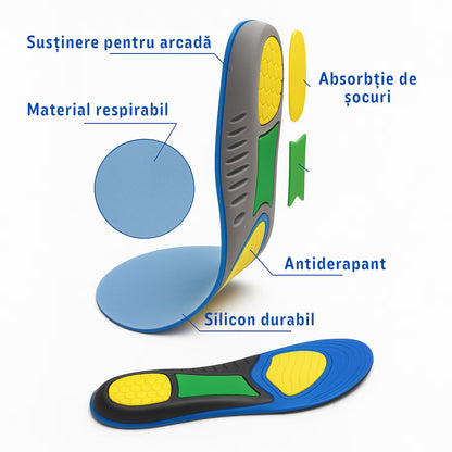 Set 2 Branturi Ortopedice MONDESA®, Suport Calcai si Talpa, Ajuta la Platfus, Pinteni si Picioare Obosite, Amortizare si Absorbtie, Confort Zilnic, Marime Ajustabila, Unisex
