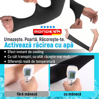 Set 3 Perechi Maneci MONDESA®, Protectie Brat si Mana, Protectie UV, Acoperire Tatuaje, Maneci Sport pentru Alergare, Ciclism, Baschet, Pescuit, Marime Universala, Unisex, 6 Bucati, Alb/Negru/Gri
