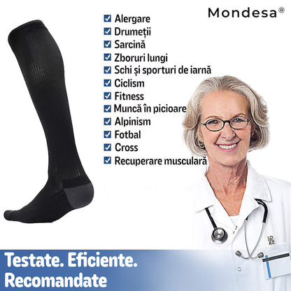 Ciorapi Compresivi Medicali MONDESA® 15–20 mmHg - Set 3 Perechi, Negru