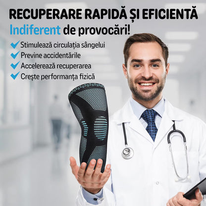 Genunchiera elastica profesionala MONDESA®, Sustinere Ortopedica si Protectie Medicala pentru Articulatii, Menisc si Rotula, Amelioreaza Durerile de Genunchi, Unisex