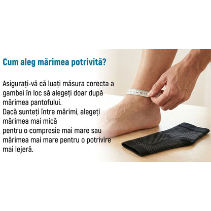 Set 2 Glezniere Compresive MONDESA®, Glezniera Elastica, Suport Glezna si Bolta Plantara, Orteza Fasceita Plantara, Sport, Recuperare Medicala, Edeme, Material Respirabil, Premium, Negru