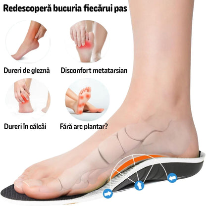 Set 2 Branturi Ortopedice MONDESA®, Suport Plantar si Calcai, Suport pentru Picioare Obosite, Platfus si Pinteni calcaneeni, Amortizare Socuri, Absorbtie transpiratie, Marime ajustabila, Unisex