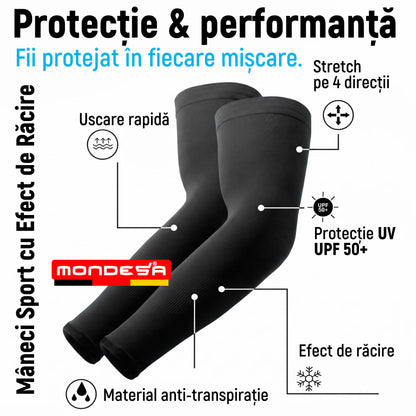 Set 3 Perechi Maneci MONDESA®, Protectie Brat si Mana, Protectie UV, Acoperire Tatuaje, Maneci Sport pentru Alergare, Ciclism, Baschet, Pescuit, Marime Universala, Unisex, 6 Bucati, Alb/Negru/Gri