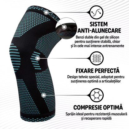 Genunchiera elastica profesionala MONDESA®, Sustinere Ortopedica si Protectie Medicala pentru Articulatii, Menisc si Rotula, Amelioreaza Durerile de Genunchi, Unisex